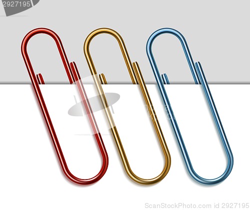 Image of Set of colored paper clips