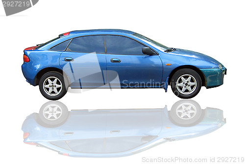 Image of modern car isolated on the dark background