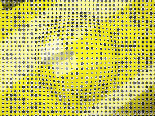 Image of Polka dots pattern with black circles and bump on yellow