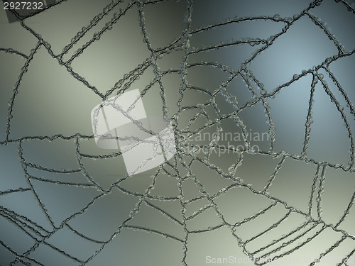 Image of Cracked and Splitted glass with gradient light