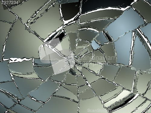 Image of Cracked and Splitted glass on white