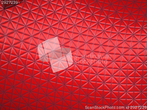 Image of Red fabric with triangle stitched pattern