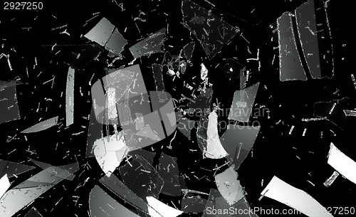 Image of Destructed or Shattered glass on black