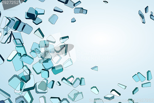 Image of Shattered blue glass Pieces and gradient