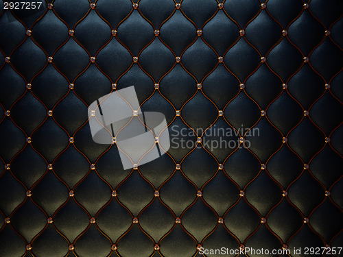 Image of Black leather pattern with golden wire and diamonds