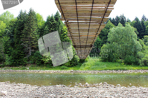 Image of nice hanging bridge across river