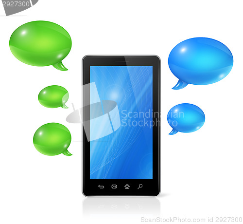 Image of Speech bubbles and mobile phone