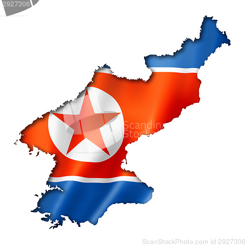 Image of North Korean flag map