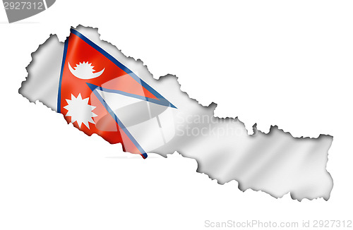 Image of Nepalese flag map