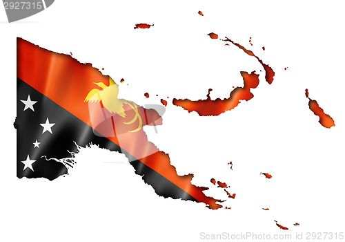 Image of Papua New Guinea flag map