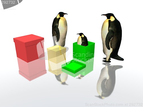 Image of the surprise of the little penguin