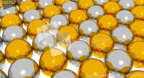 Image of golden and silvery balls