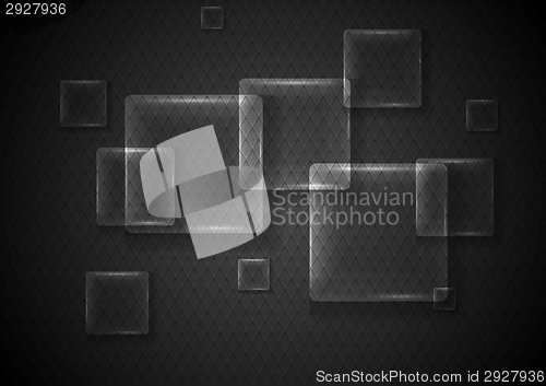 Image of Abstract transparent glass squares