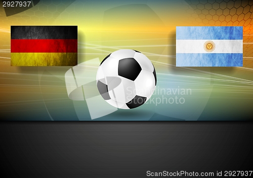 Image of Soccer background. Germany and Argentina football design