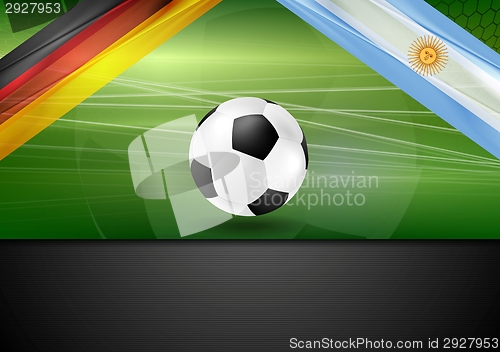Image of Soccer background. Germany and Argentina football design