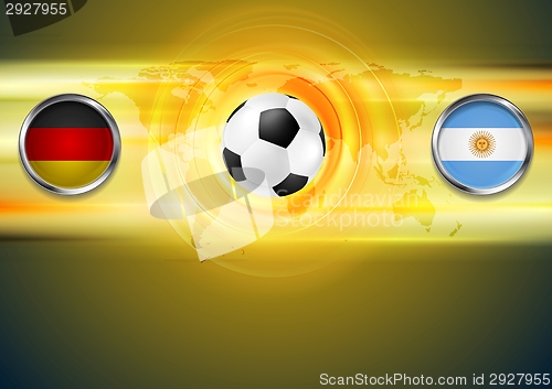 Image of Soccer background. Germany and Argentina football design