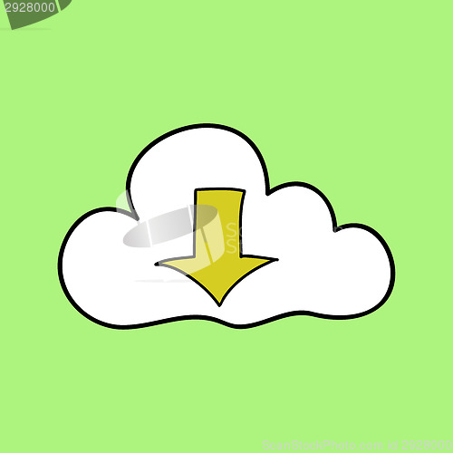 Image of Doodle style cloud computing symbol