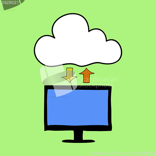 Image of Cloud computing doodle style