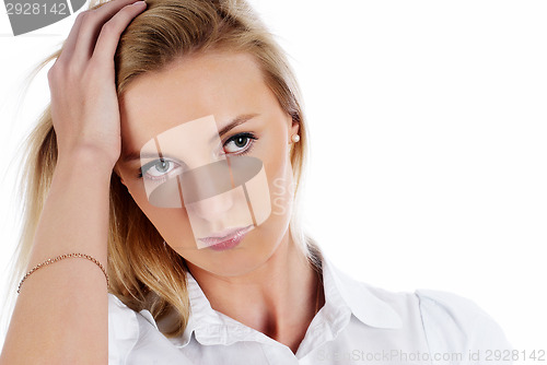 Image of Pretty girl with headache