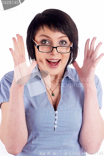 Image of surprised young woman