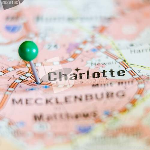 Image of charlotte qc city pin on the map