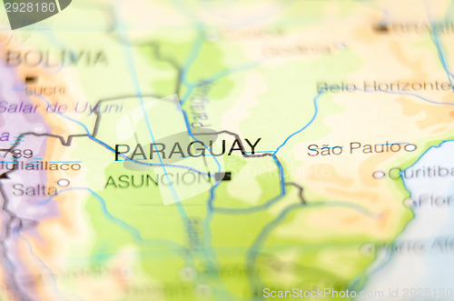 Image of paraguay country on map