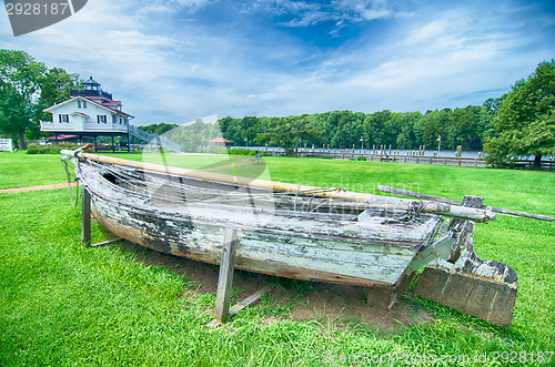 Image of An old rowing boat in need of repair