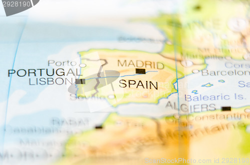 Image of spain country on map