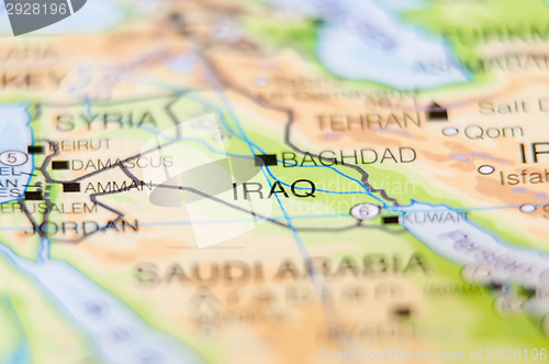 Image of iraq country on map