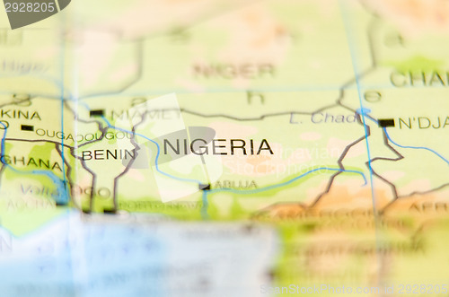 Image of nigeria country on map