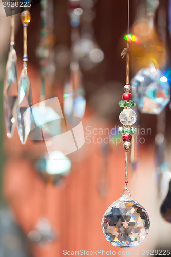 Image of abstract crystals dangling background