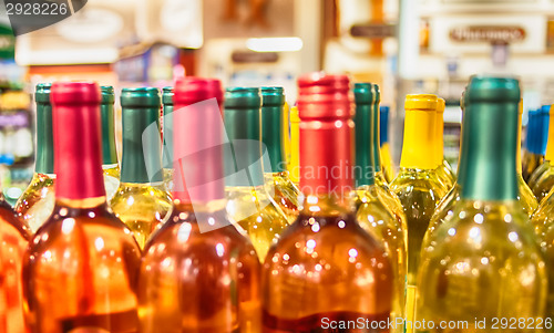 Image of Bottles of wine shot with limited depth of field