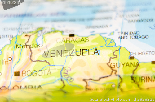 Image of venezuela country on map