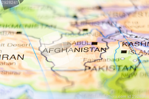 Image of afghanistan country on map