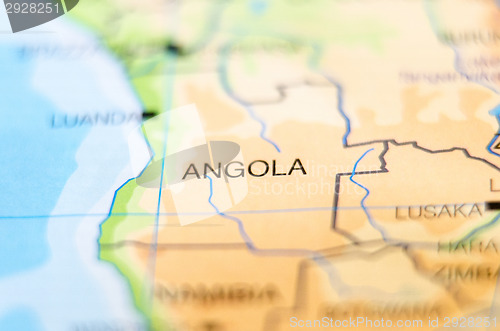 Image of angola country on map
