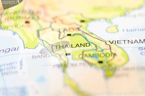 Image of thailand country on map