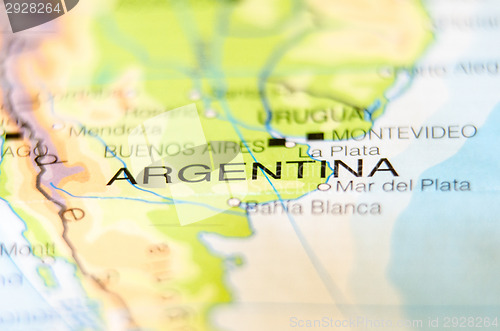 Image of argentina country on map