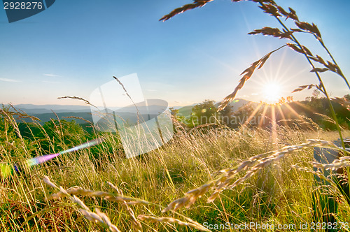 Image of Majestic sunset in the mountains landscape