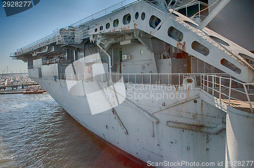 Image of side of aricraft carrier