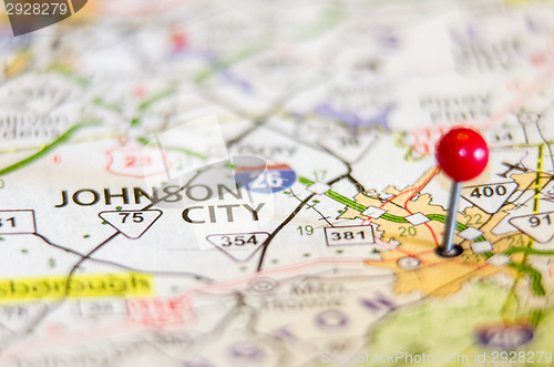 Image of Johnson 
City in Tennessee on map 