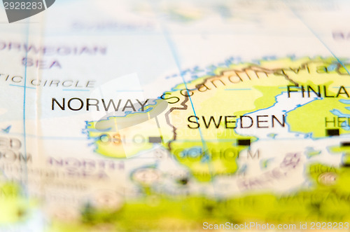 Image of norway country on map