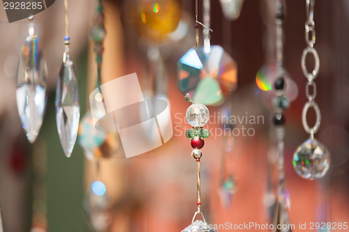 Image of abstract crystals dangling background