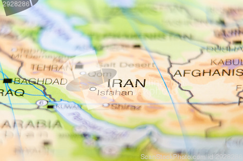 Image of iran country on map