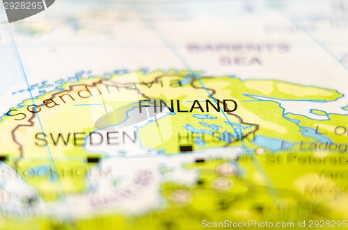 Image of finland country on map