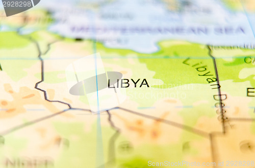 Image of libya country on map