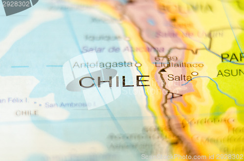 Image of chile country on map