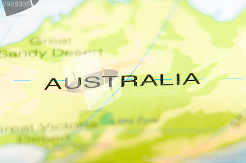 Image of australia country on map