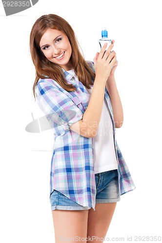 Image of Girl with bottle of water