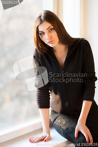 Image of Portrait of attractive young brunette