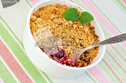 Image of Crumble cherry on napkin